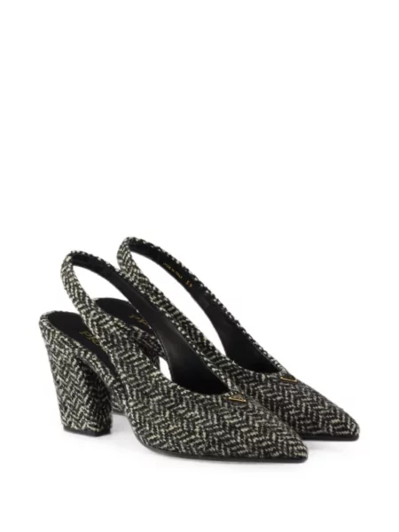Pantofi cu toc Prada slingback negru