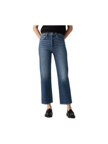 Kostka szerokie proste jeansy Levi's niebieskie