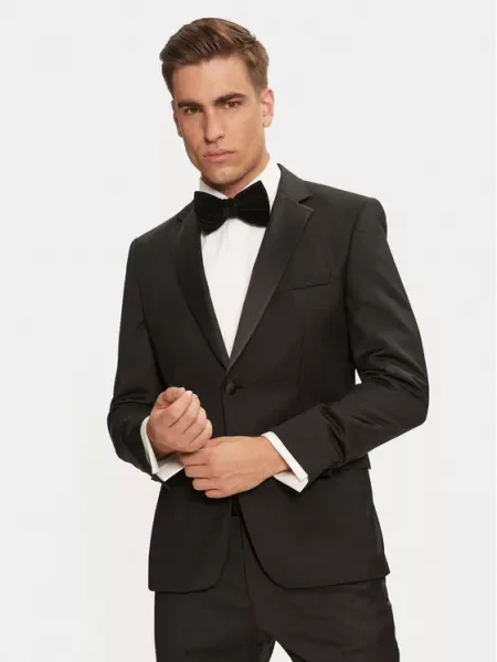 Costum Boss din velur cu legături negru