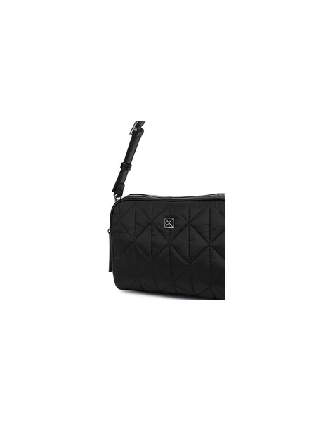 Calvin Klein Ročna torba Emblem Aop Jacquard Bucket črna