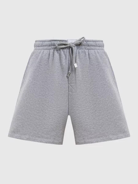 Меланжеві шорти з нашивкою логотипа The Attico сірі