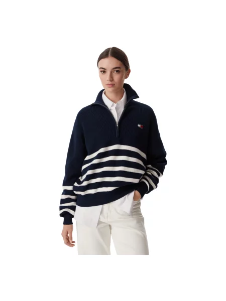 Tommy Jeans Sweter Z Golfem blau niebieski