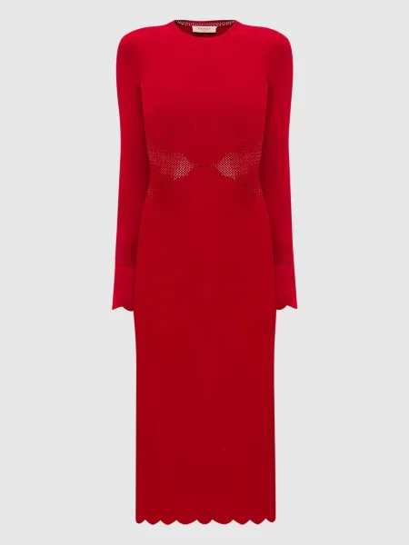 Сукня міді з логотипом Twinset червона