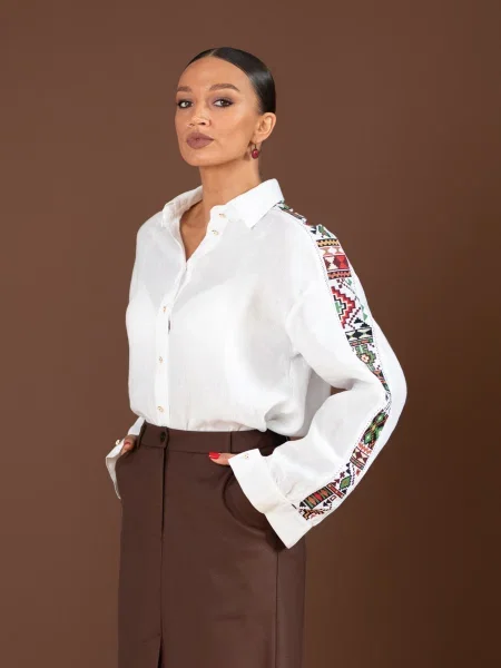 Лляна Блуза Едельвіка білий