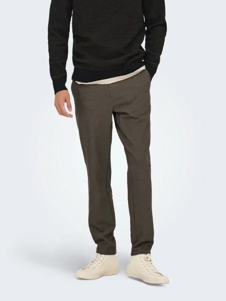 Only & Sons Pantaloni eleganți ONSBRAD închis maro