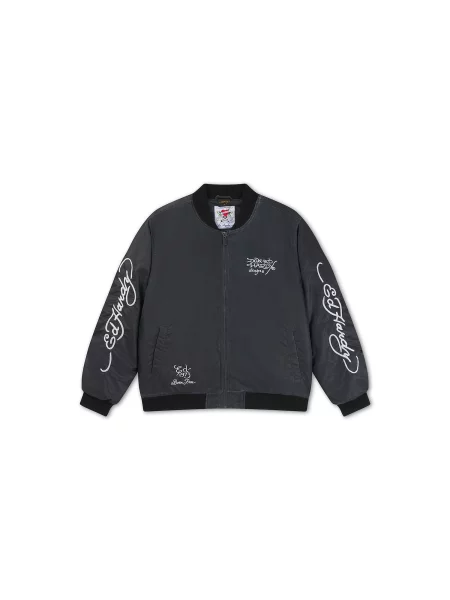 Ed Hardy Geacă de primăvară-toamnă gri negru