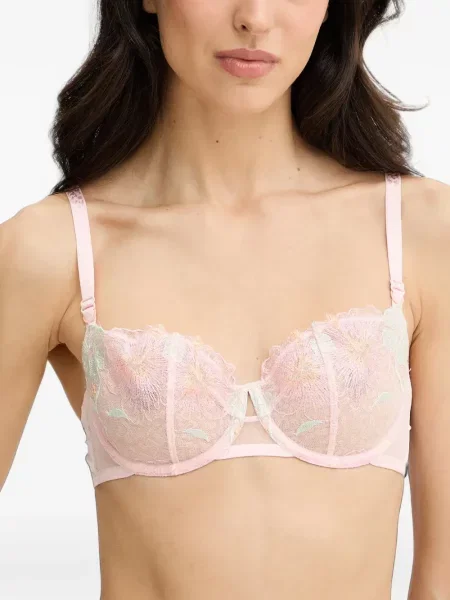 Sutien Chantelle cu model floral plasă roz