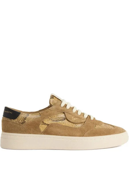 Sneakerși Giuseppe Zanotti din piele cu imagine maro