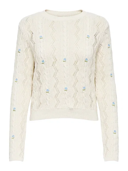 ONLY Svetr ONLRITA krémová / světlemodrá / zelená hnědý