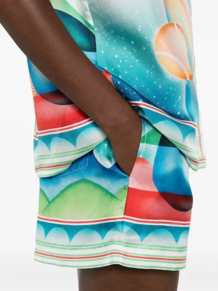 Pantaloni scurți Casablanca de mătase albastru