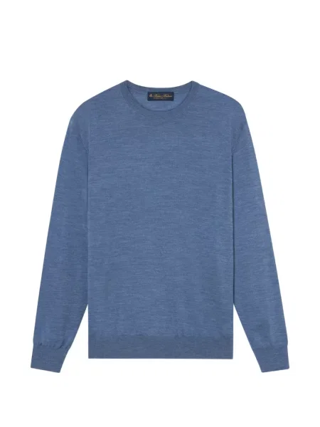 Pulover Brooks Brothers cu decolteu rotund albastru