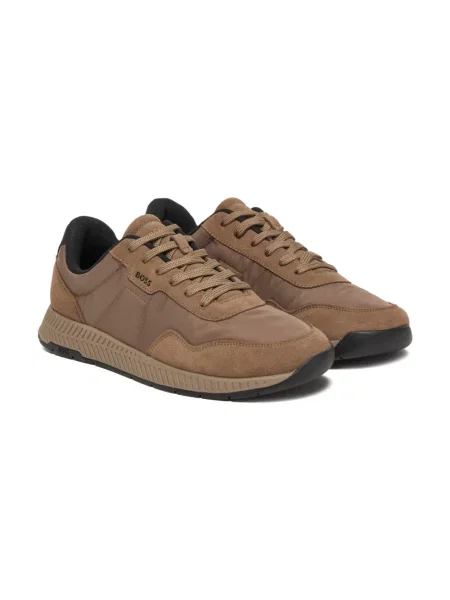 Sneakersy Boss zamszowe brązowe