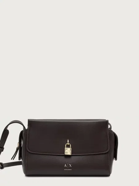 Armani Exchange geantă crossbody pentru femei cu imitație de piele maro