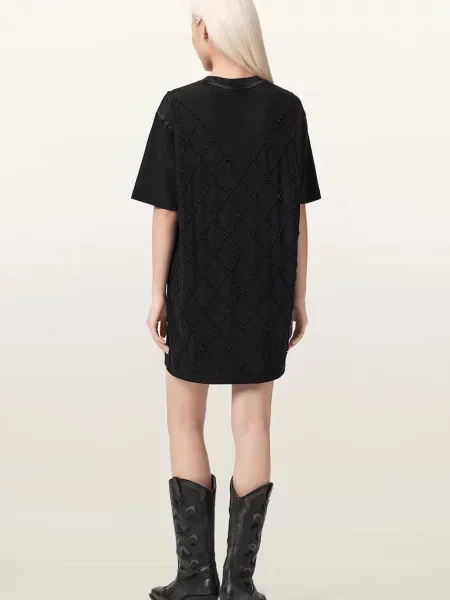 AllSaints rochie oversized din DARCY negru