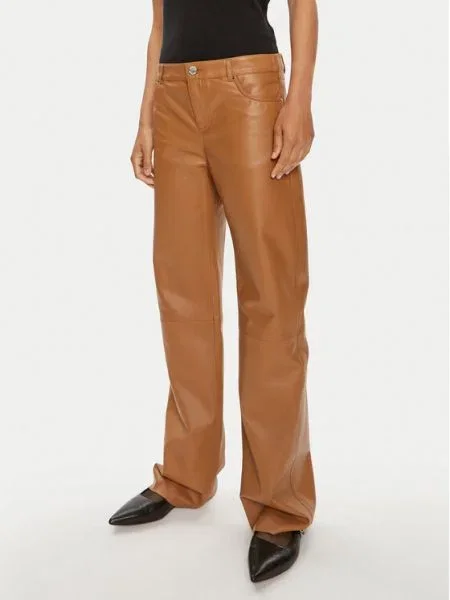 Pantaloni 2ndday din piele maro