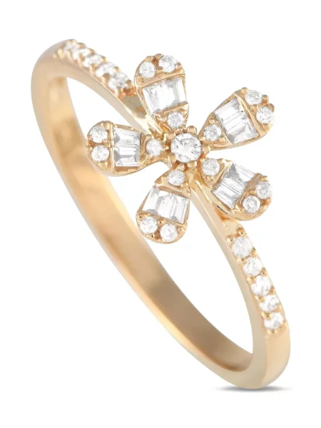 Inel Lb Exclusive cu model floral galben