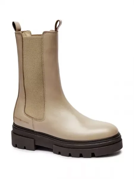 Tommy Hilfiger De piele ghete chelsea MONOCHROMATIC CHELSEA bej