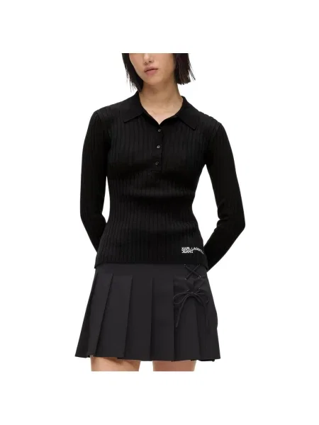 Polo Karl Lagerfeld tricotate negru