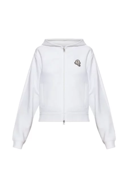 Hanorac cu glugă Moncler cu autograf alb