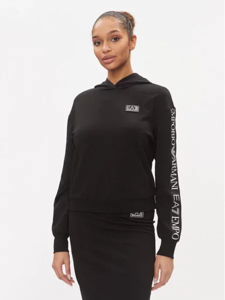 Mikina Emporio Armani Natural Hoodie black černá