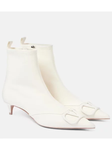 Usnjene čevlji do gležnjev Valentino Garavani bela