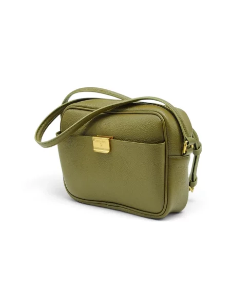 Torebka crossbody Patrizia Pepe skórzana zielona