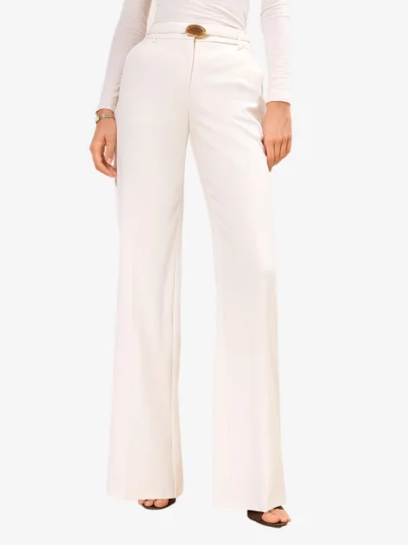 Lipsy Pantaloni cu dungă ecru