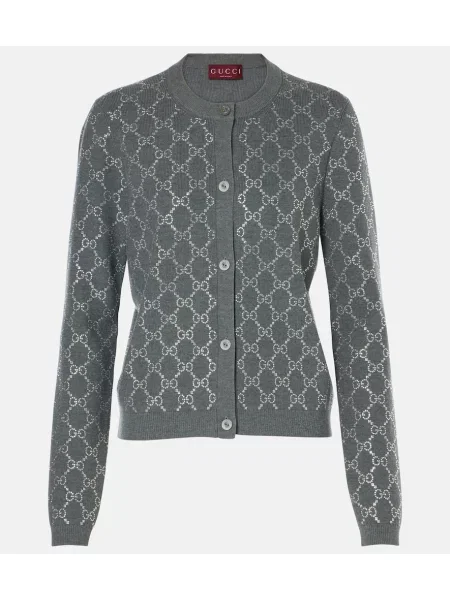 Cardigan Gucci de lână gri