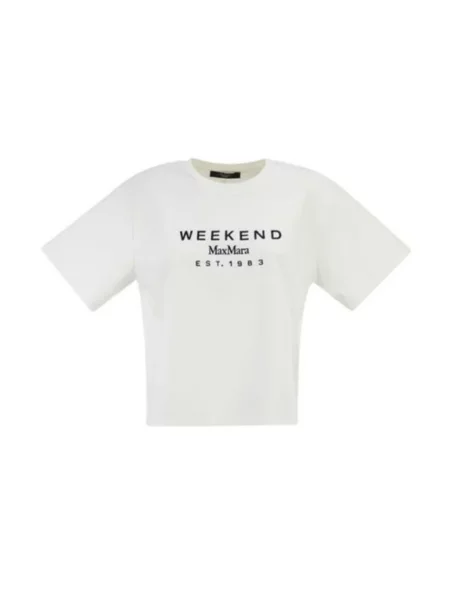 Męski t-shirt o kroju regular fit z czystej bawełny model SABATO' Weekend Max Mara biała