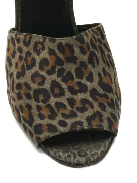 Sandale Pierre Hardy din piele de căprioară cu imagine cu model leopard gri