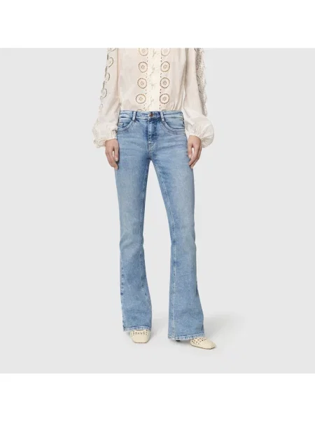 MAC Dżinsy Detroit Flared Kobiety Jeansy jednolity niebieski