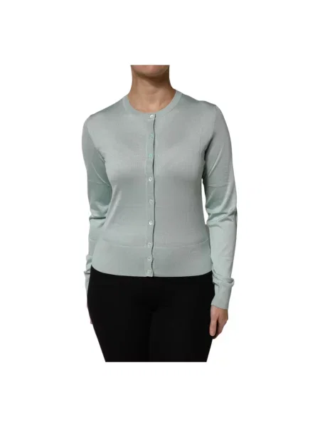 Jedwabny sweter Dolce And Gabbana zielony