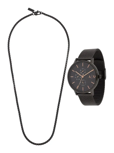 Armani Exchange ceas si coliere negru