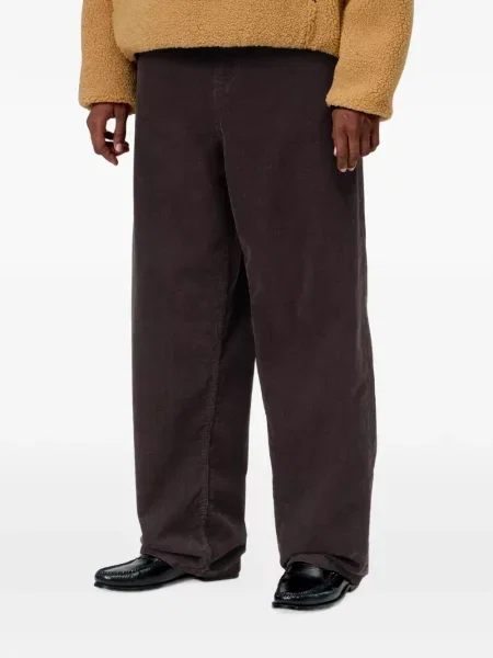Samt hlače Carhartt Wip s autogramom smeđa