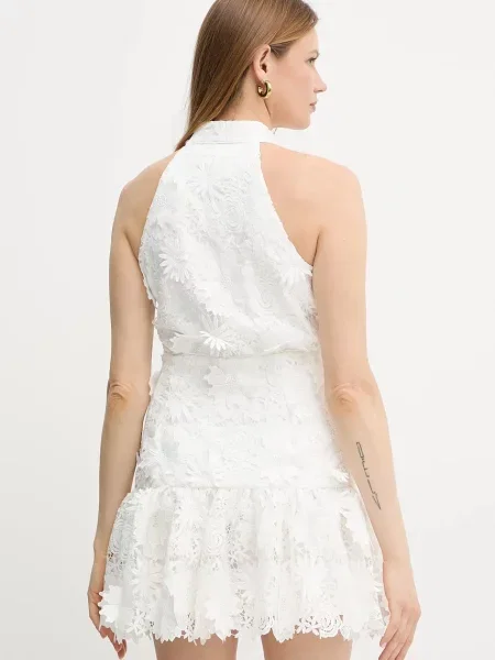 Bardot rochie mini mulată alb