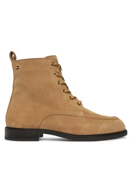 Tommy Hilfiger Bakancs Enamel Flag Suede Lace-Up Boot bézs