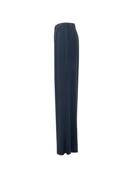 Hlače Emporio Armani od krep plava