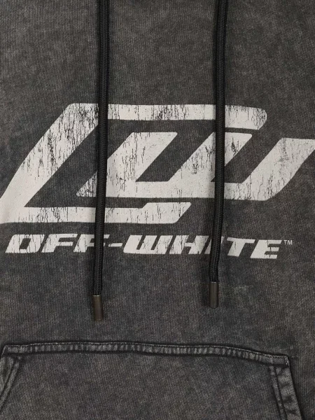 Hanorac cu glugă Off-white cu autograf alb