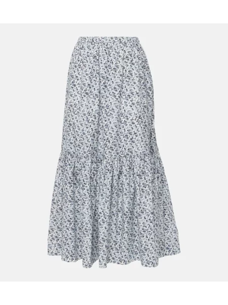 Fusta maxi Ganni cu model floral albastru