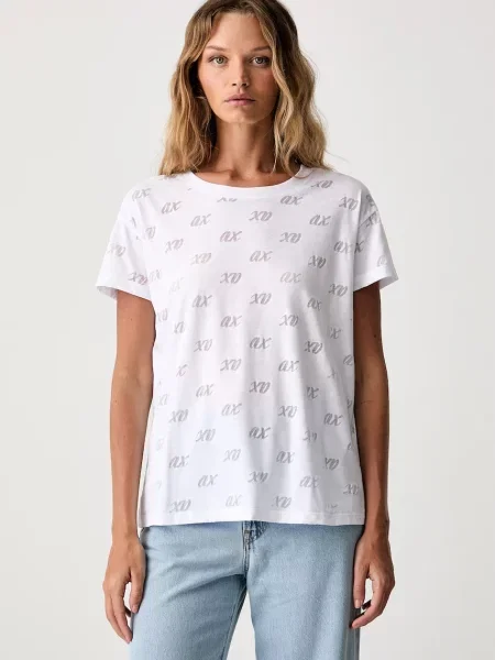 Armani Exchange tricou pentru femei cu alb