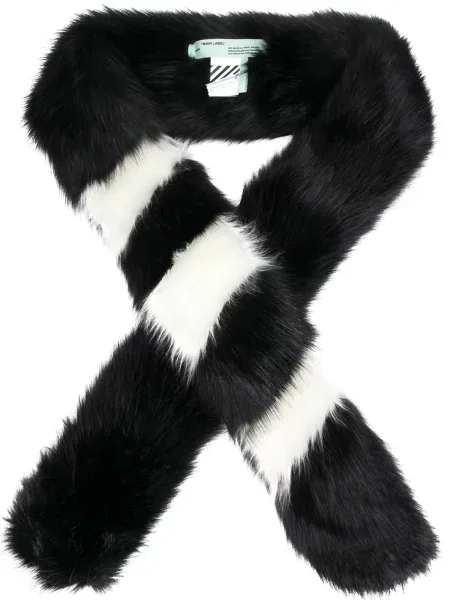 Blană artificială fular Off-white alb
