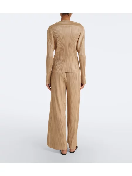 Nohavice Pleats Please Issey Miyake béžová