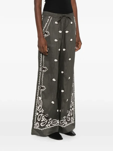 Pantaloni P.a.r.o.s.h. cu broderie gri