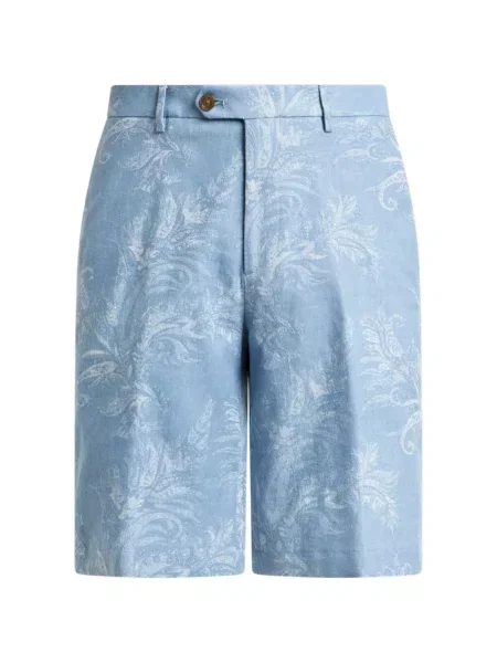 Pantaloni scurți din denim Etro din jacard albastru