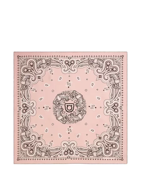 Fular Ferragamo de mătase cu imagine cu model paisley roz