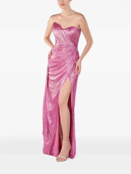 Rochie maxi Andreea Veneciuc de mătase roz