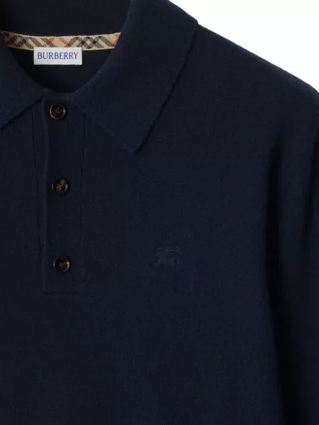 Polo Burberry din cașmir albastru