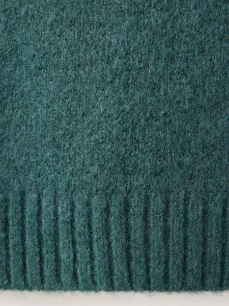 Sweter z dzianiny z nadrukiem ciemnozielony Dzieci lata MANGO KIDS