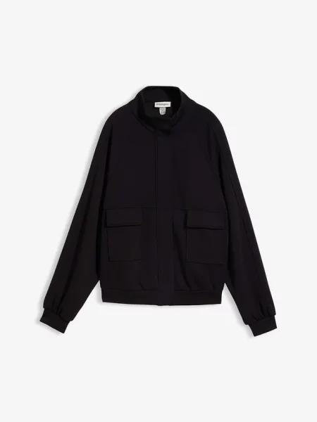 Bluza rozpinana z materiału scuba czarna