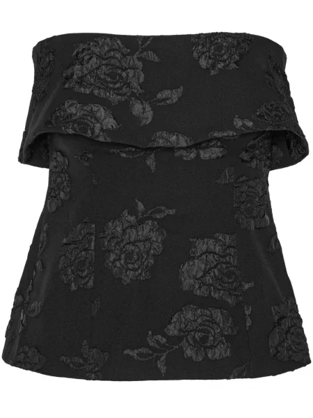 Top Rotate Birger Christensen cu model floral din jacard negru
